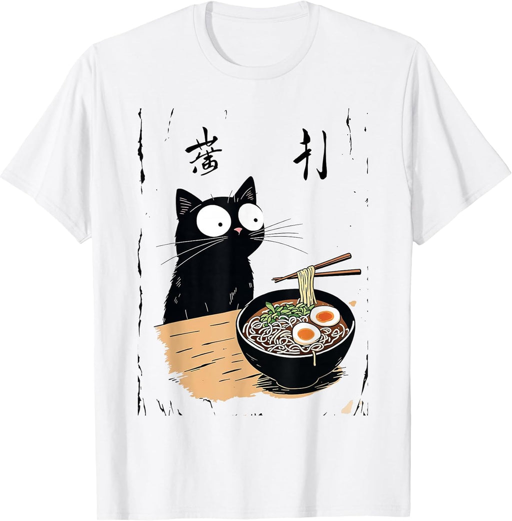 Funny Japanese Cat Ramen shirt for Men Women, Kids