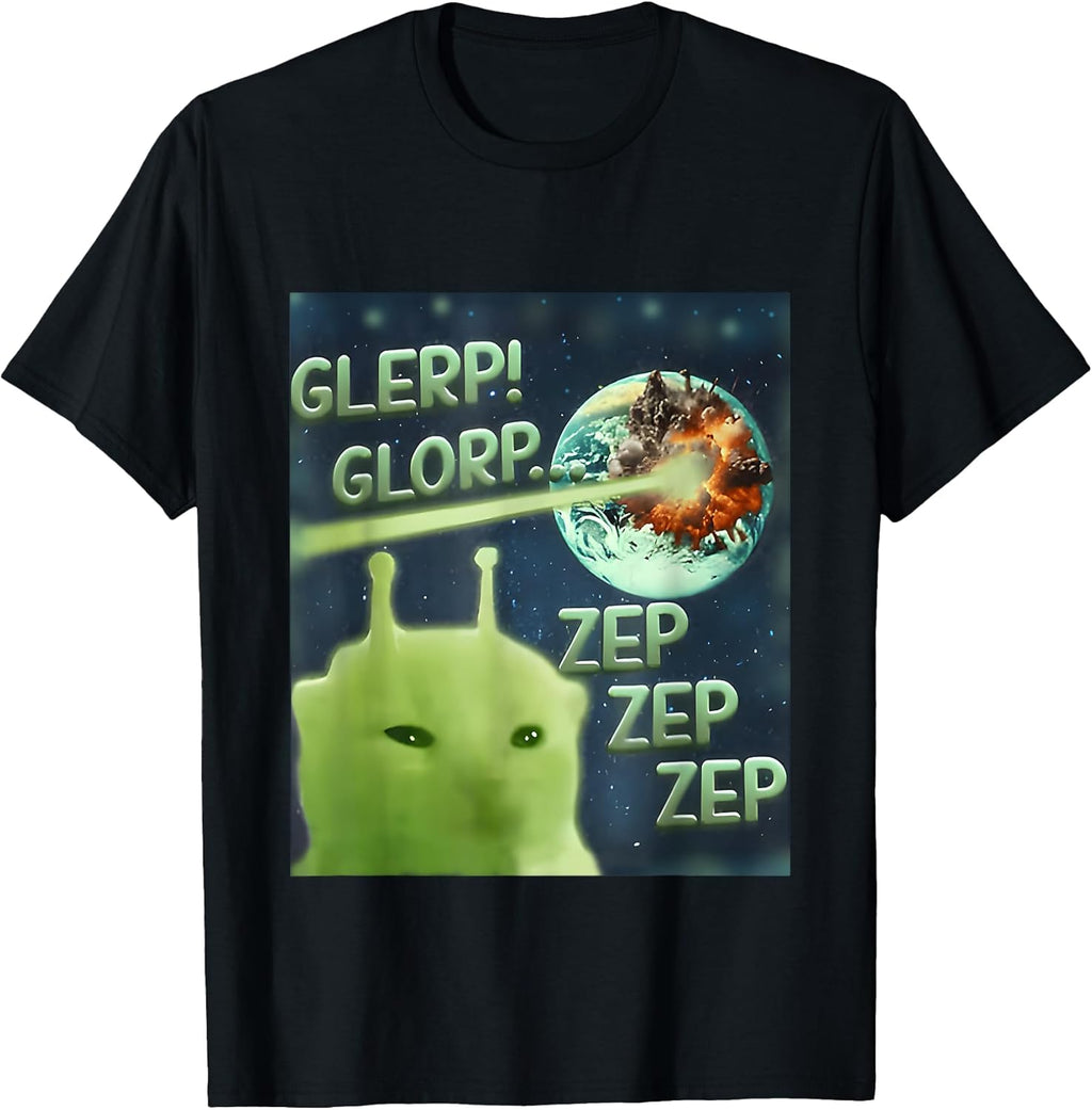 Funny Glerp Glorp Funny Alien Cat Meme, Vintage