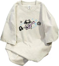 Women Vintage Graphic Oversized Tee Tops Teen Girls Preepy Graffiti Cat T Shirt Grunge Emo Clothes Aesthetic Clothing