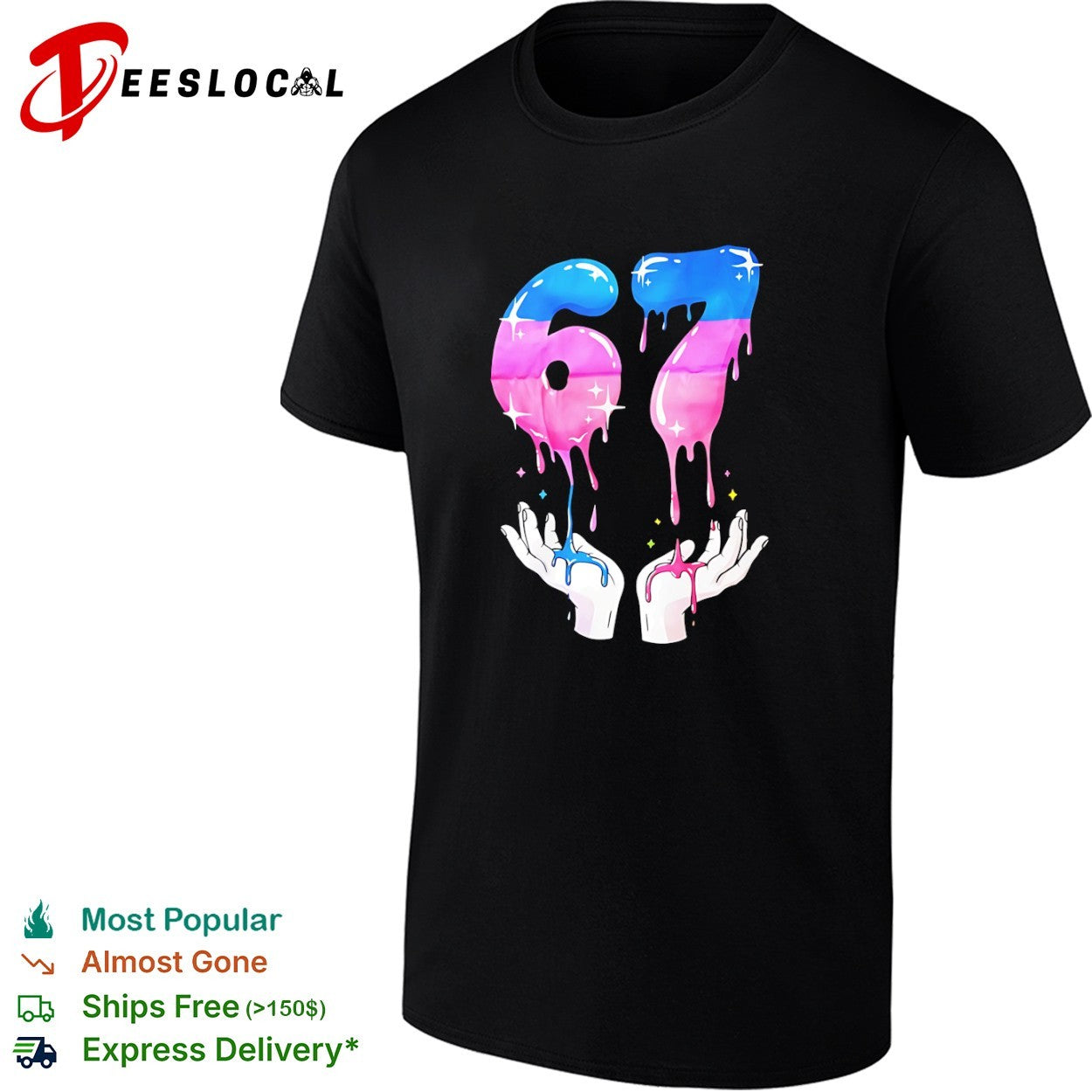 67 Drip Liquid Aesthetic Number 67 Birthday Celebration shirt