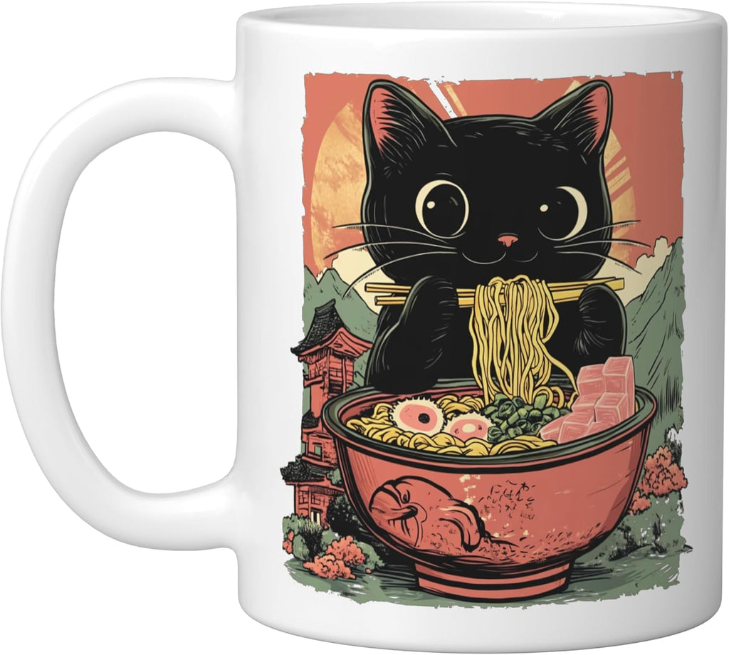 Funny Japanese Anime Manga Noodles Retro Ramen Cat