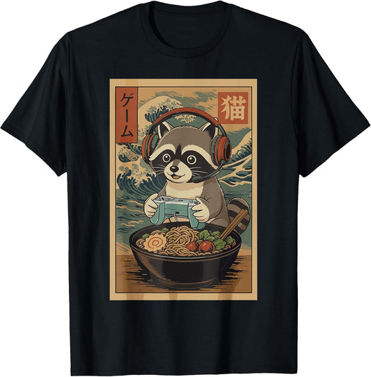 Cute Raccoon Shirts Anime Gifts For Men Women Kids