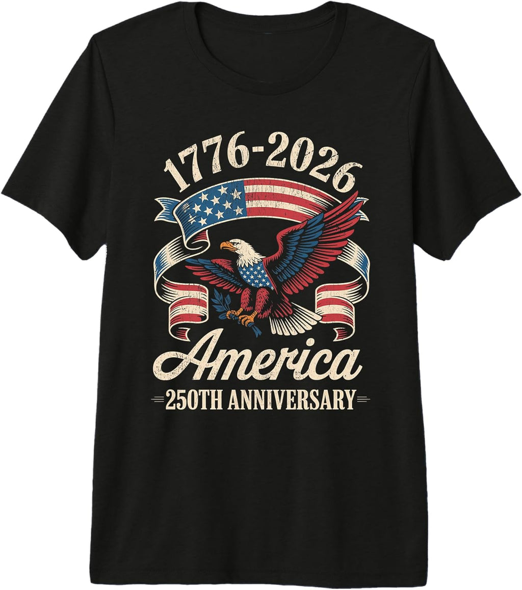 250 Years 250th Anniversary America Eagle Flag Patriotic Premium Tri-Blend T-Shirt
