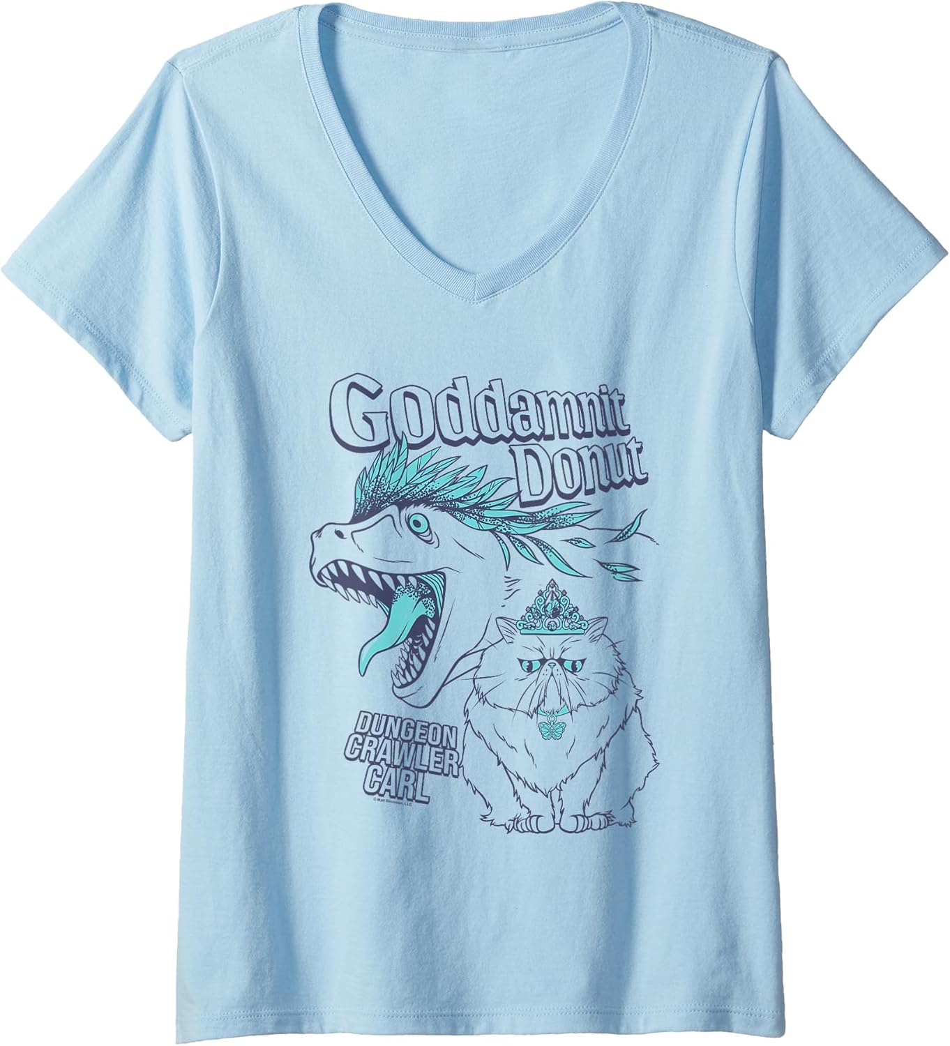 Women's Dungeon Crawler Carl Princess Donut and Mongo Drawing Book V-Neck T-Shirt