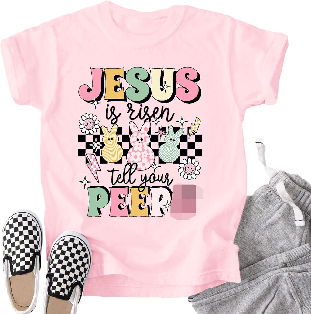 Kids Easter Shirts Happy Easter Day T-Shirt Jesus Tee Tops
