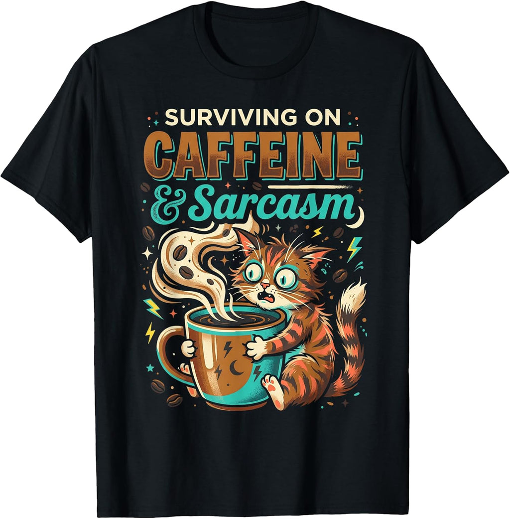 Coffee Addict Sarcastic Cat Lover Merch