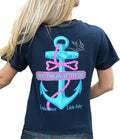 Southern Attitude Women's Short Sleeve Salty Anchor T-Shirt