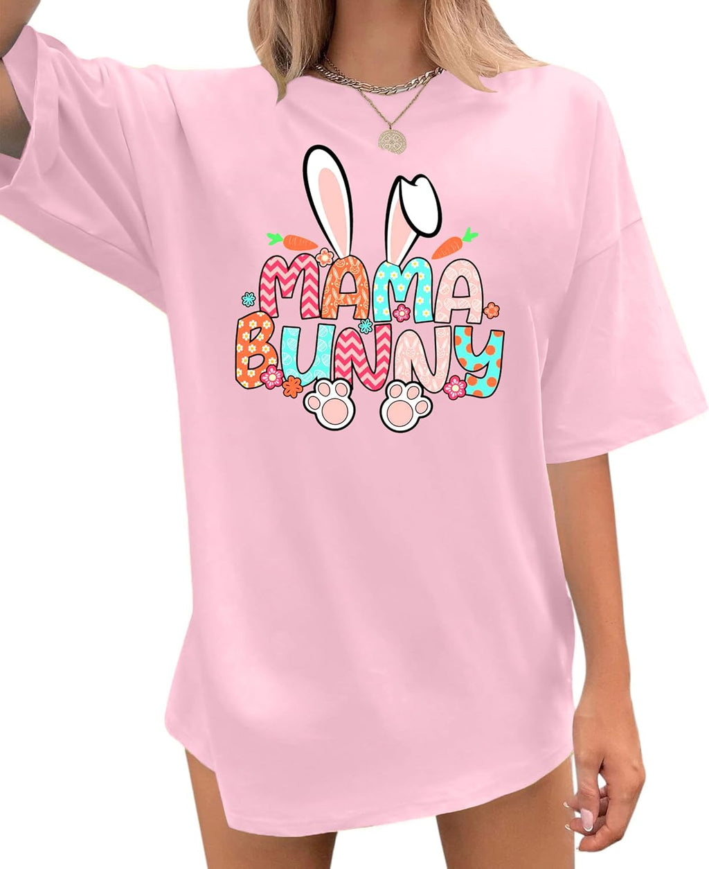 Women's Mama Shirt: Oversized Mama Shirts Trendy Mom T Shirt Loose Casual Summer Shirts Letter Print Short Sleeve Tops
