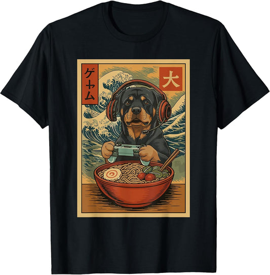 Cute Japanese Gaming Dog Apparel Gifts Graphic Tee
