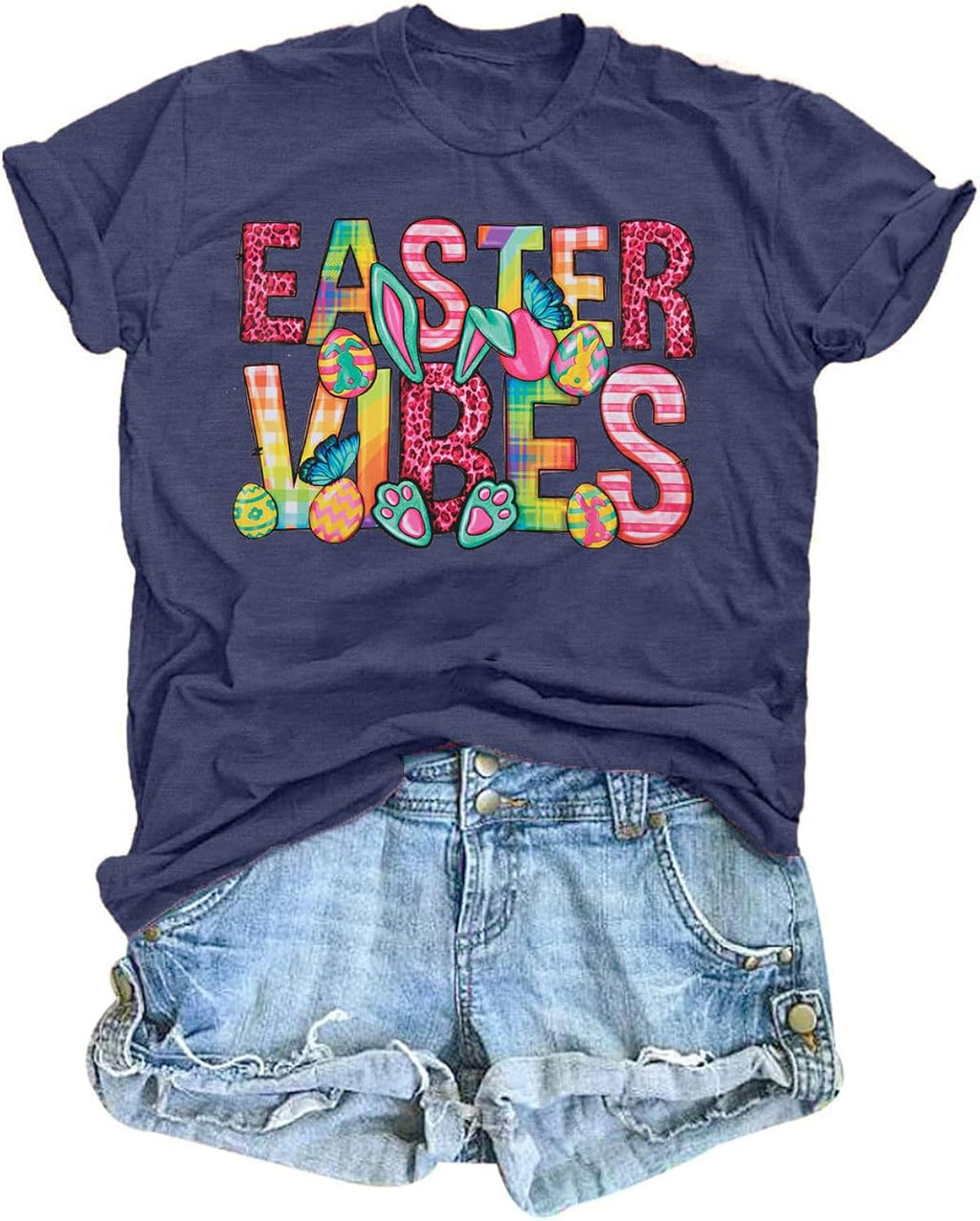 Happy Easter Shirt Women Bunny: Easter Tshirts Christian Religious Shirts Funny Inspirational Rabbit Eggs Graphic Tops