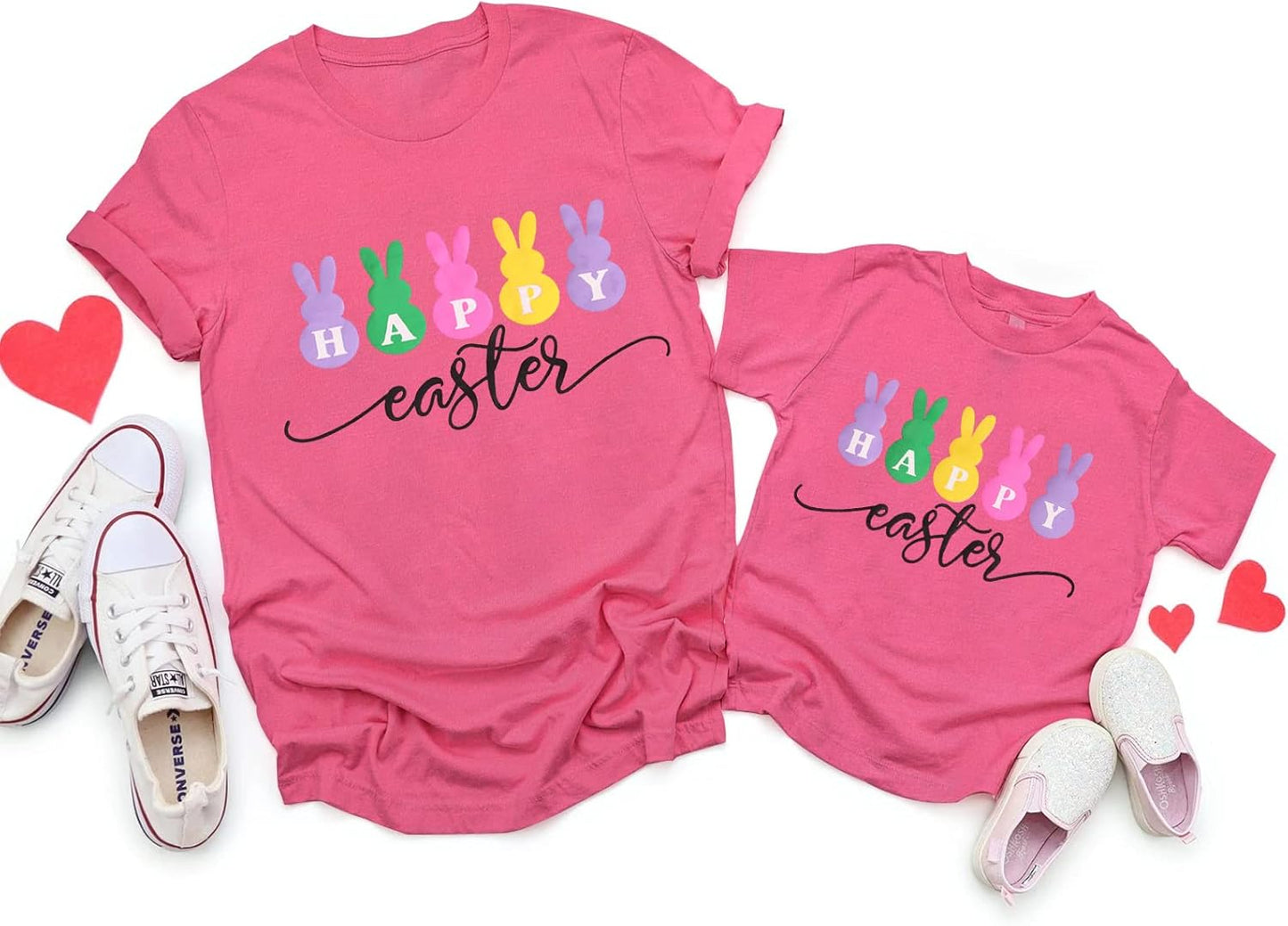 Happy Easter Shirts for Women Kids Bunny Family Matching Outfits Cute Toddler Boys Girls T-Shirt Short Sleeve