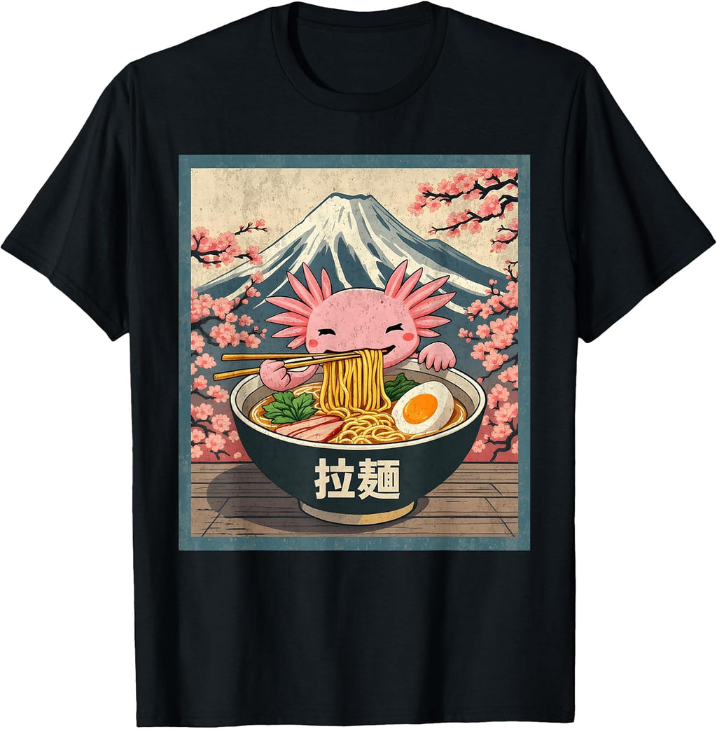 Axolotl Ramen Anime Shirt For Men Women Kids