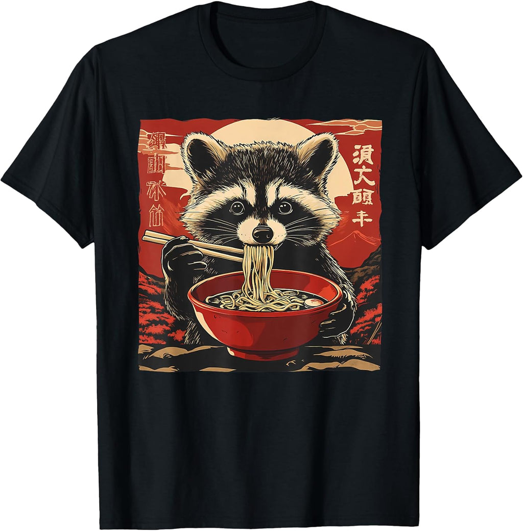 Anime Shirt For Men Women Kid Racoon Ramen Noodles