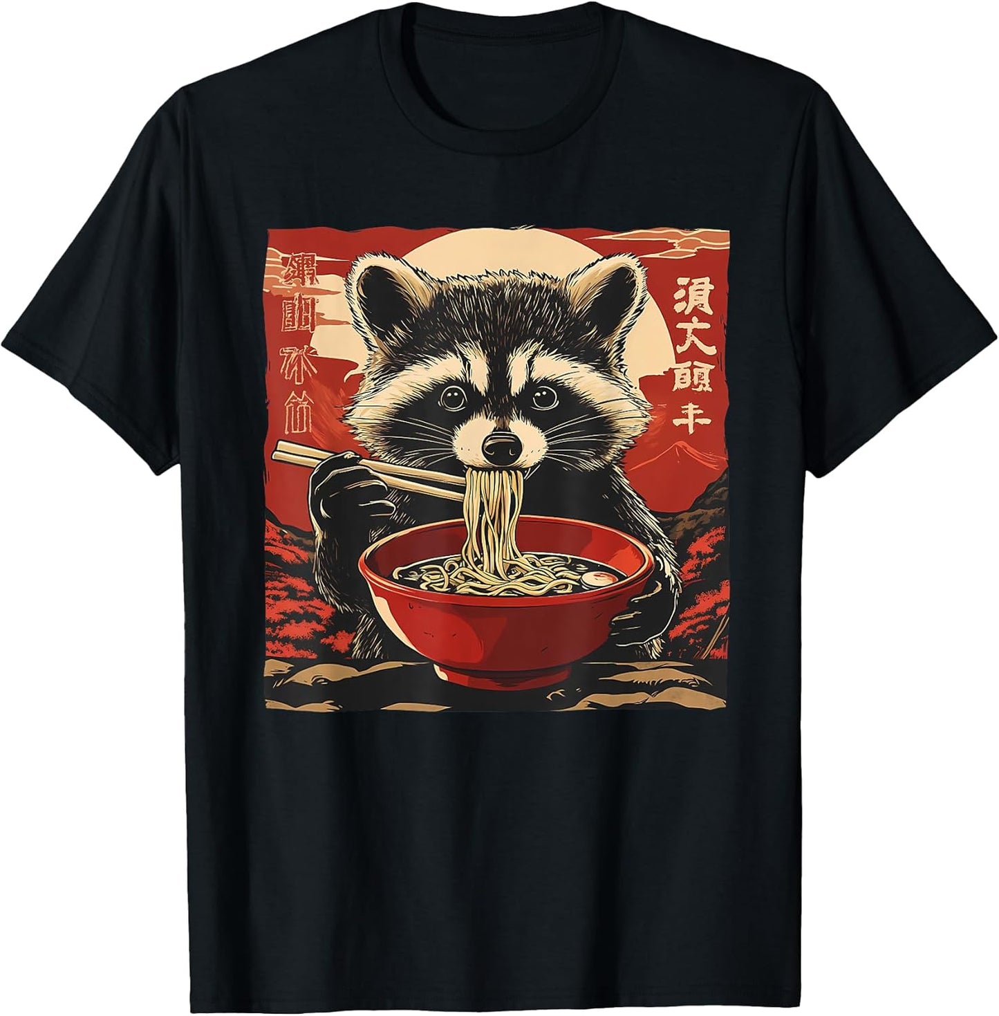 Anime Shirt For Men Women Kid Racoon Ramen Noodles