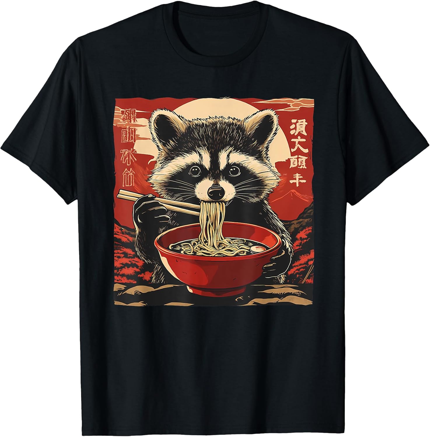 Anime Shirt For Men Women Kid Racoon Ramen Noodles