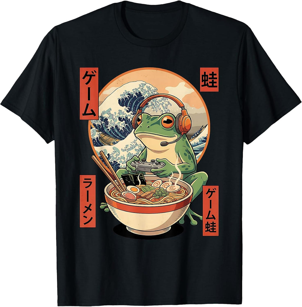 Funny Frog Japanese Gamer Ramen Anime Apparel