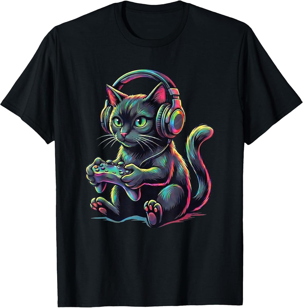 Funny Gamer Cat Graphic Clothes Teen Boy Girl