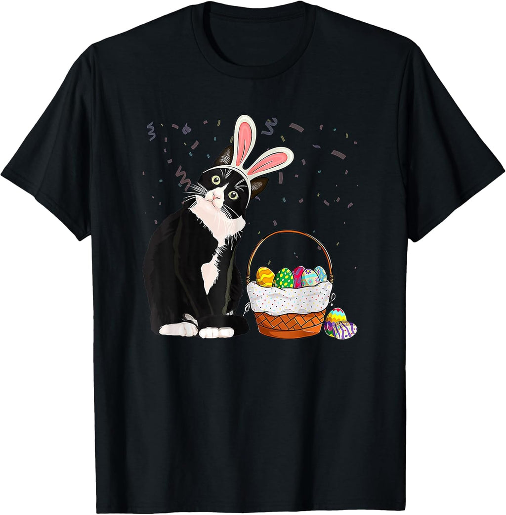 Easter Day Cat Bunny Ears Eggs
