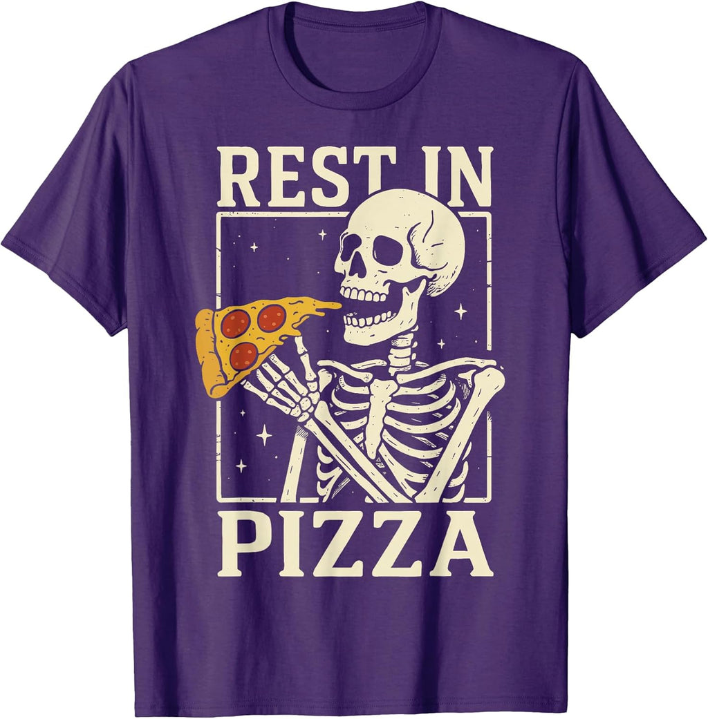 RIP Pizza Lover Foodie Skeleton