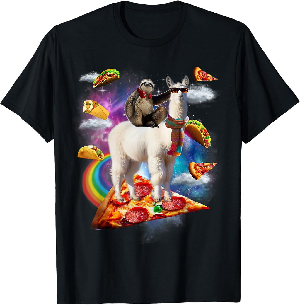 Funny Rainbow Sloth Llama in space Co.