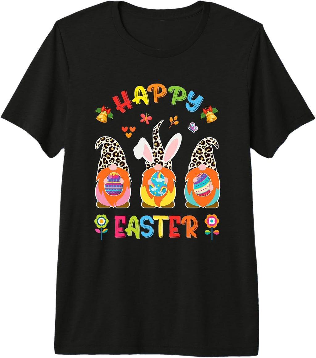 Funny Three Gnomes Holding Egg Happy Easter Day