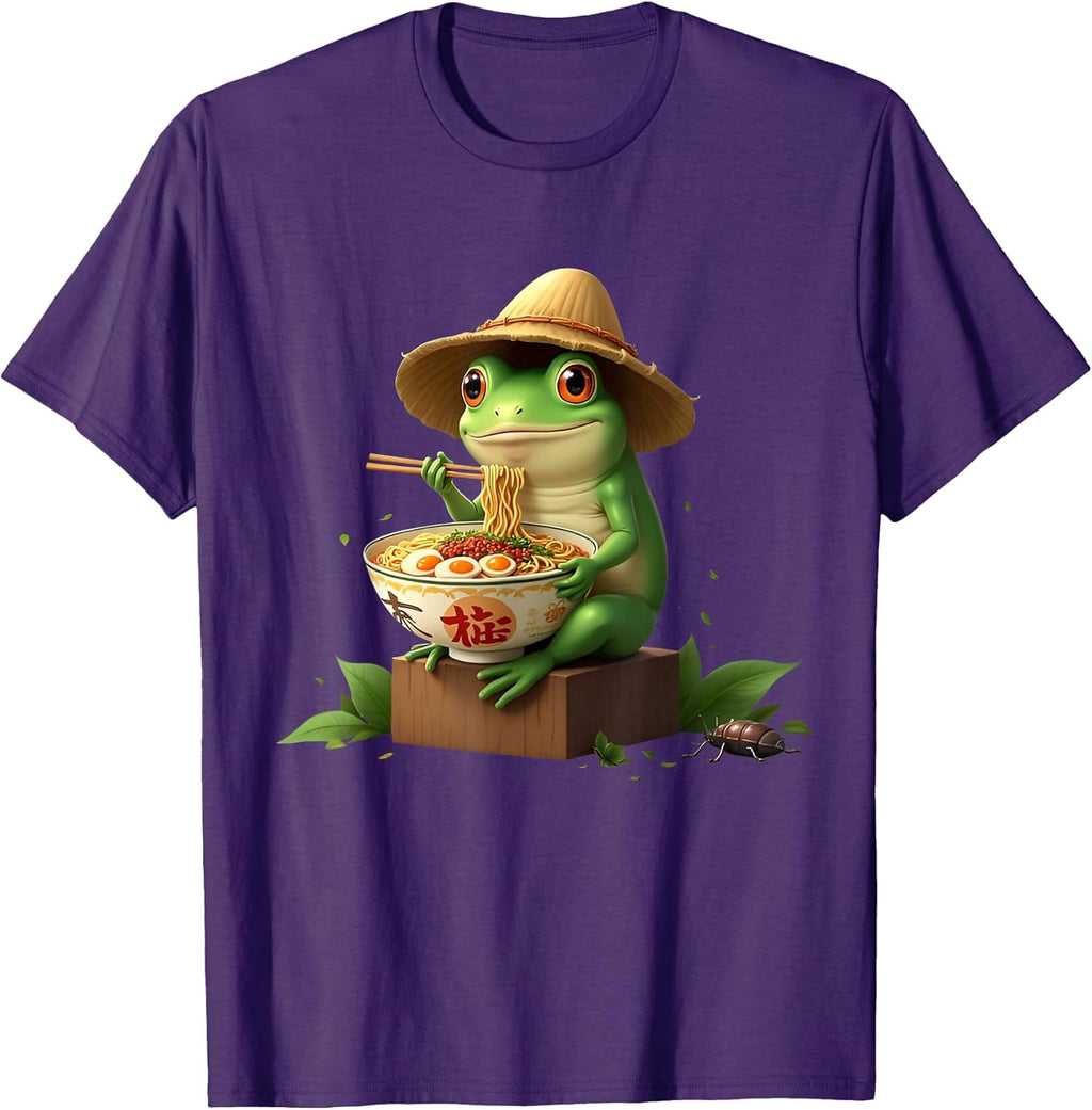 Cute Kawaii Frog Eating Japanese Ramen tee