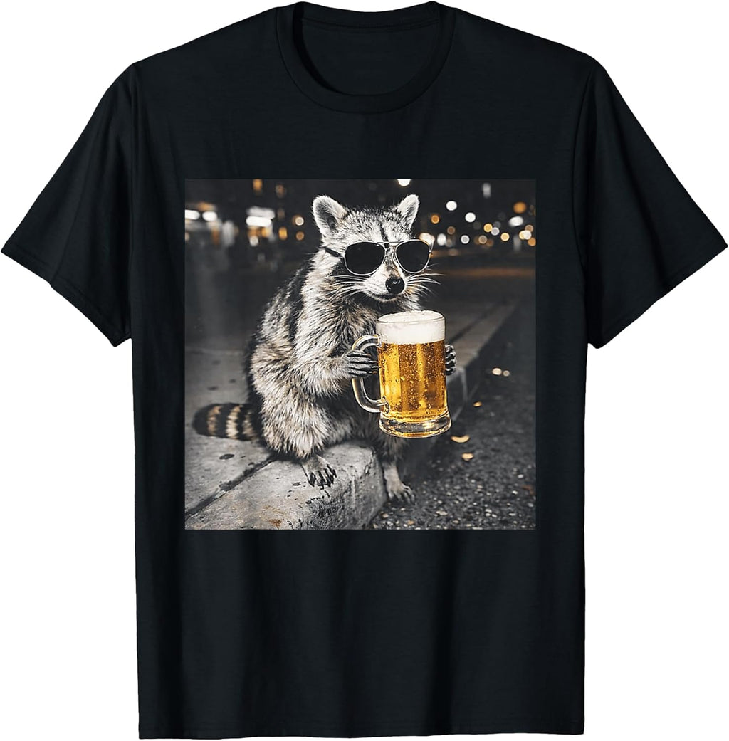 Funny Raccoon Drinking Beer Funny Meme