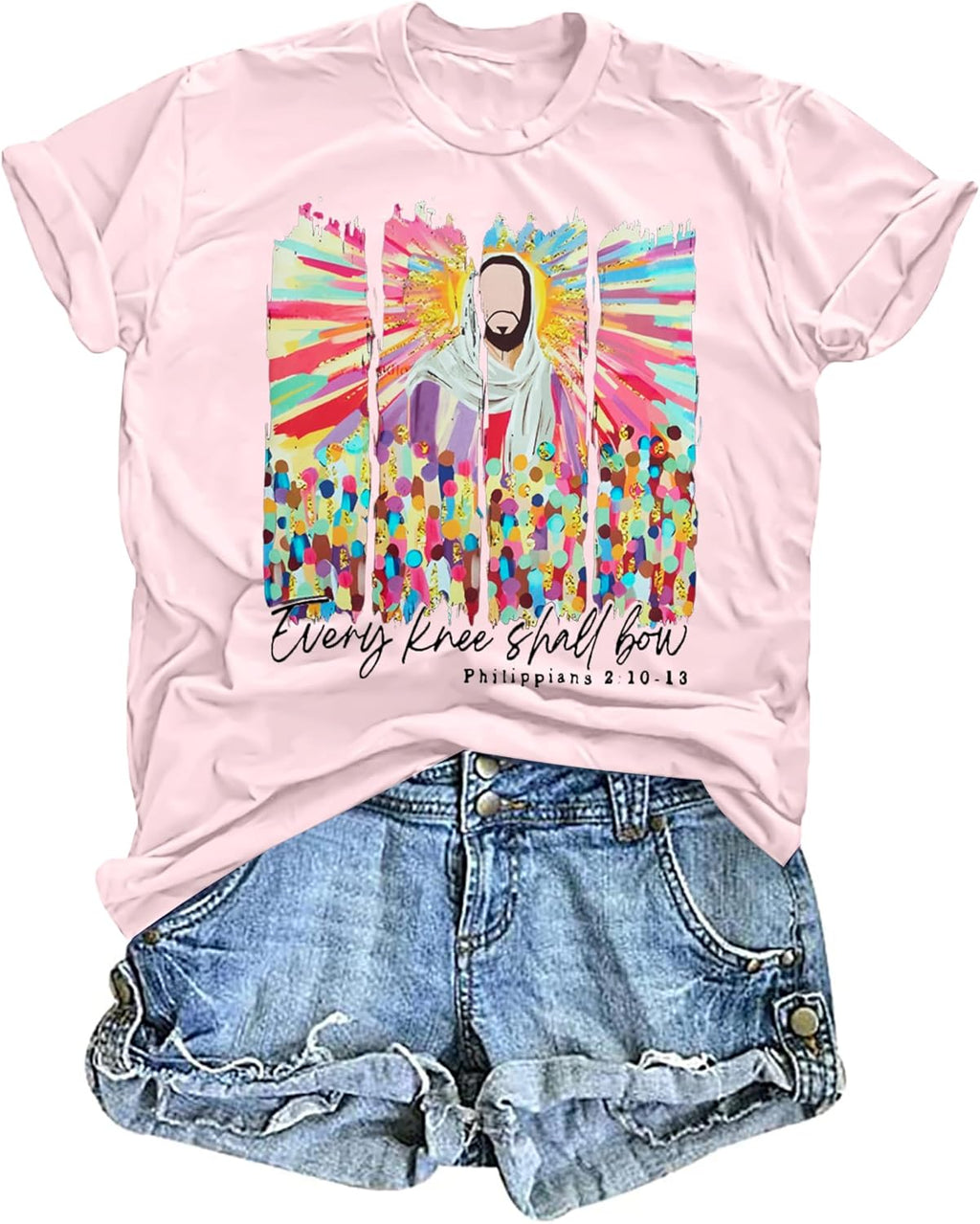 MOUSYA Happy Easter Shirt Women Silly Rabbit Easter is for Jesus Shirt Easter Christian Shirt Easter Tee Tops