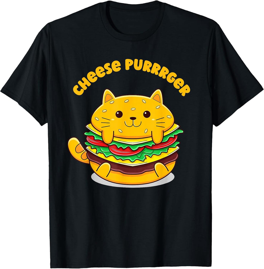Cheese Purrrger Funny Cat Burger Meme Humor