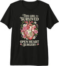 Open Heart Surgery Women Vintage Floral Heart Recovery Premium Tri-Blend T-Shirt