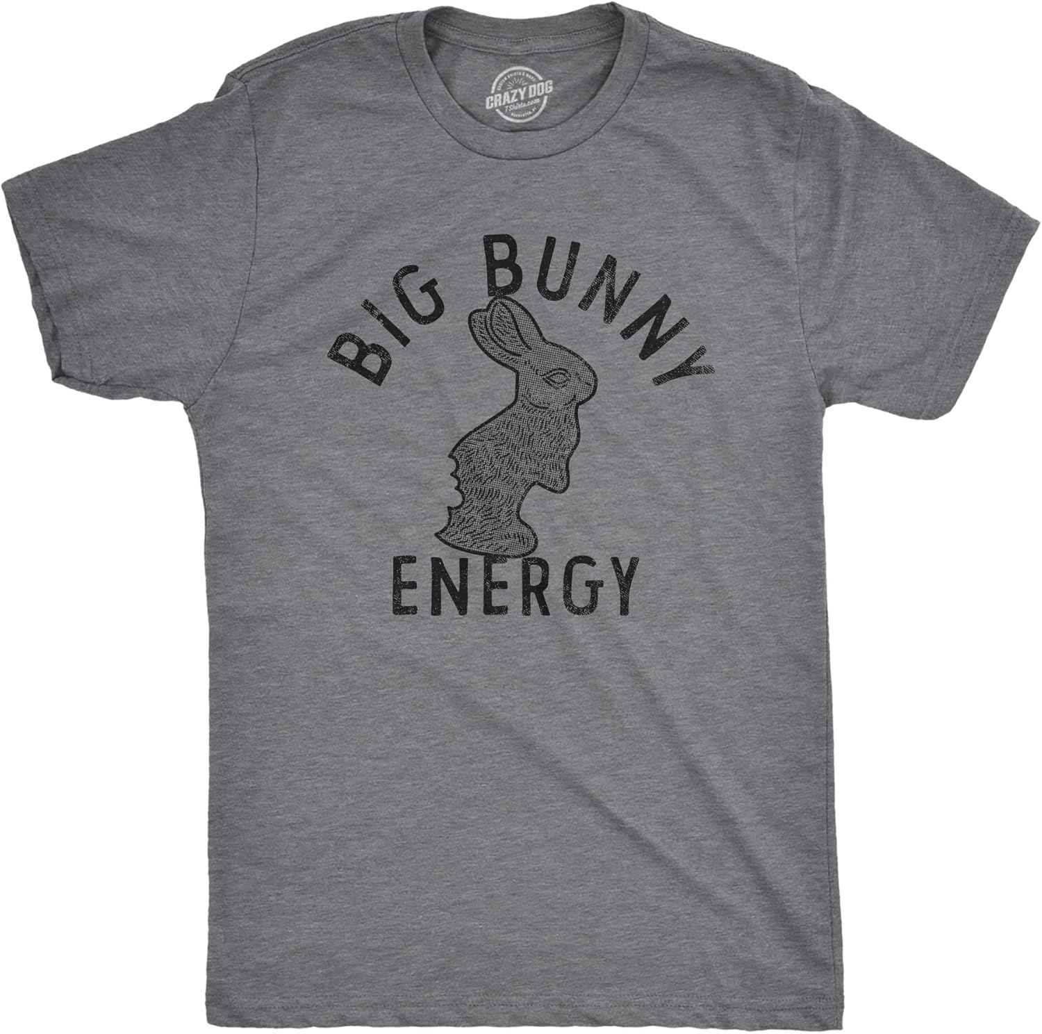 Mens Big Bunny Energy T Shirt Funny Easter Sunday Chocolate Rabbit Vibes Tee for Guys
