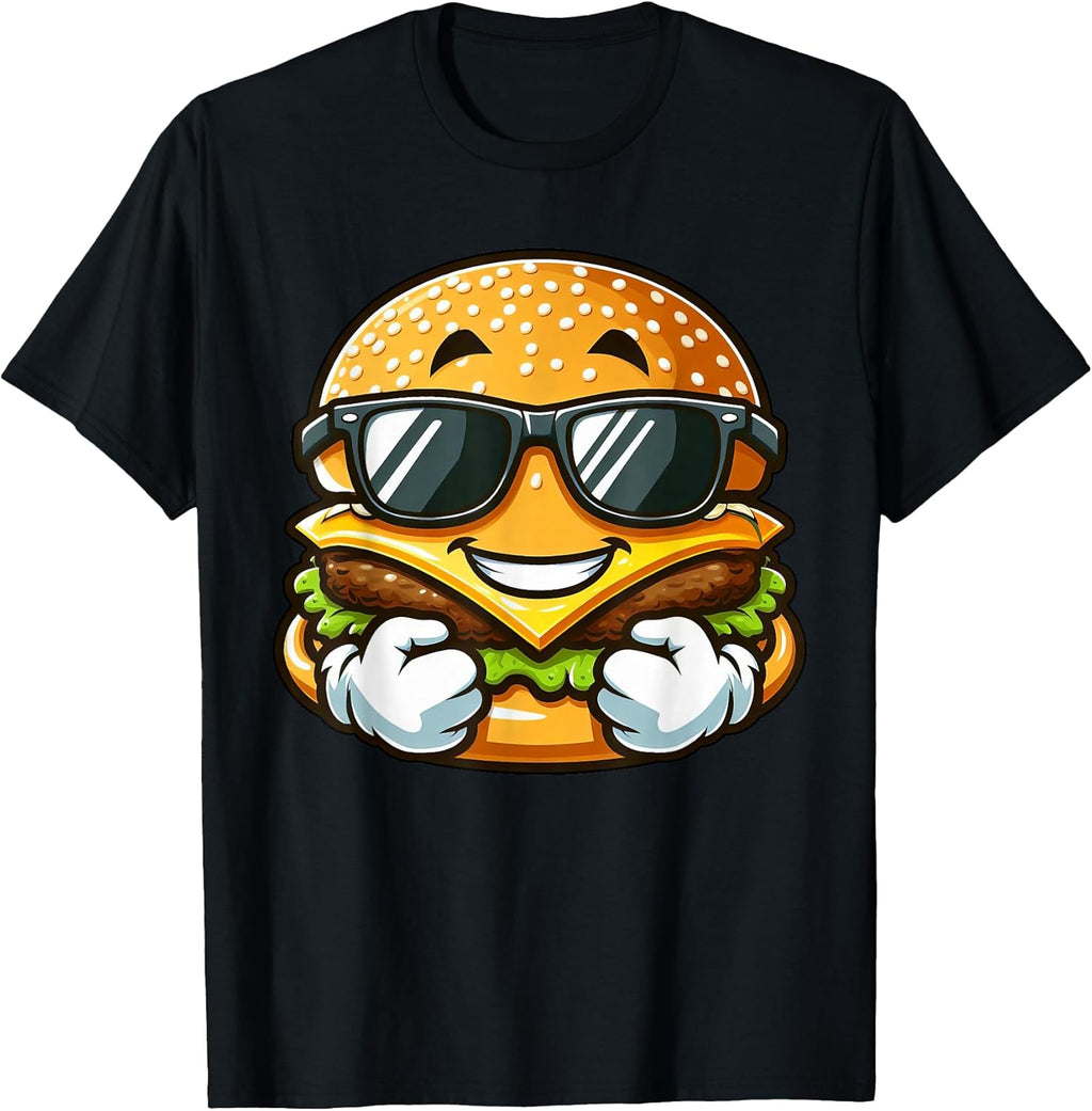 Cool Hamburger Cheeseburger with Sunglasses