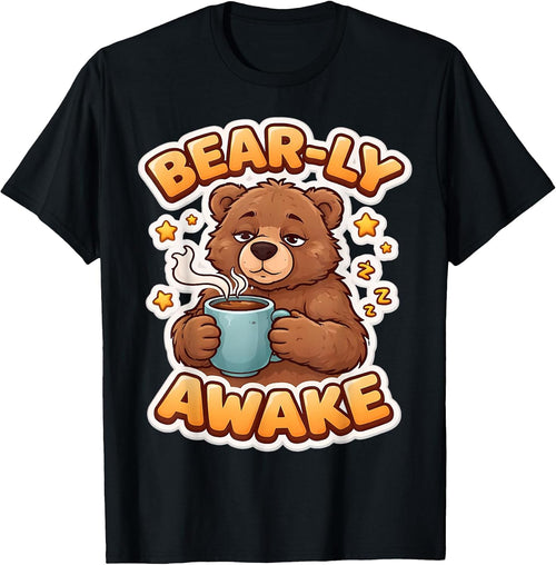 Bear-ly Awake Funny Tired Bear Merch