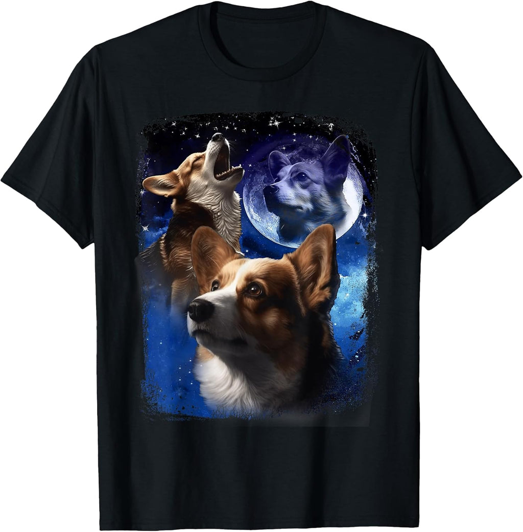 Corgis howl at the moon meme merch hoodies - Shop