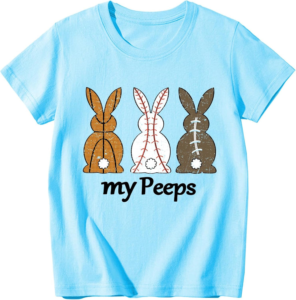 Boys Girls Easter Shirts Bunny Tshirt Short Sleeve Cotton Tee Funny Rabbit Graphic Tshirts 3-12 Years