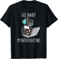 Introvert Gift Cat Owner Laptop & Coffee Shirt