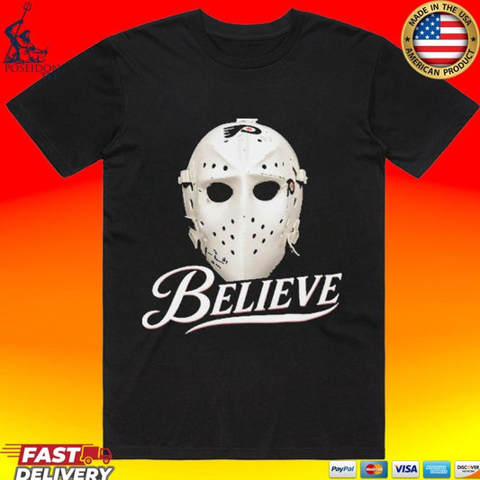Bernie Parent Ice Hockey Mask Believe T-shirt