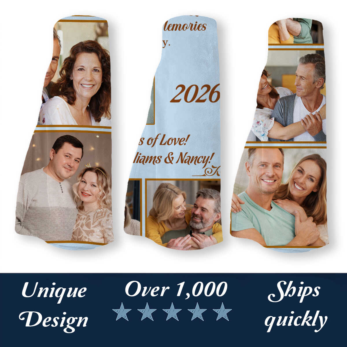 35th Anniversary Photo Blanket, Personalized Wedding Anniversary Gift for Husband, 35 Years of Marriage Couple Blanket, Custom Wedding Anniversary Keepsake