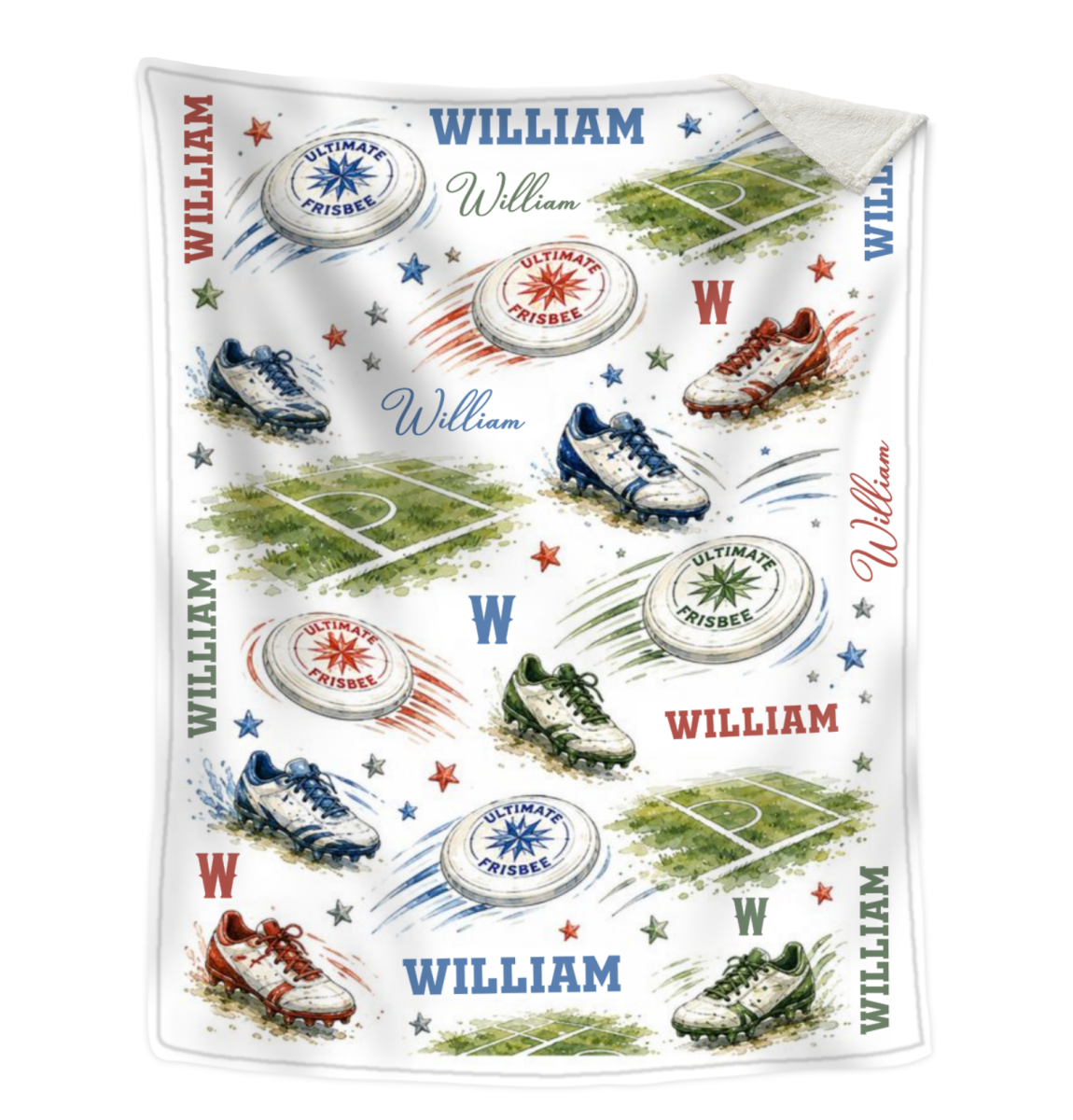 Personalized Ultimate Frisbee Blanket, Custom Name Disc Golf Player Blanket, Flying Disc Sports Throw, Gift for Ultimate Frisbee Player