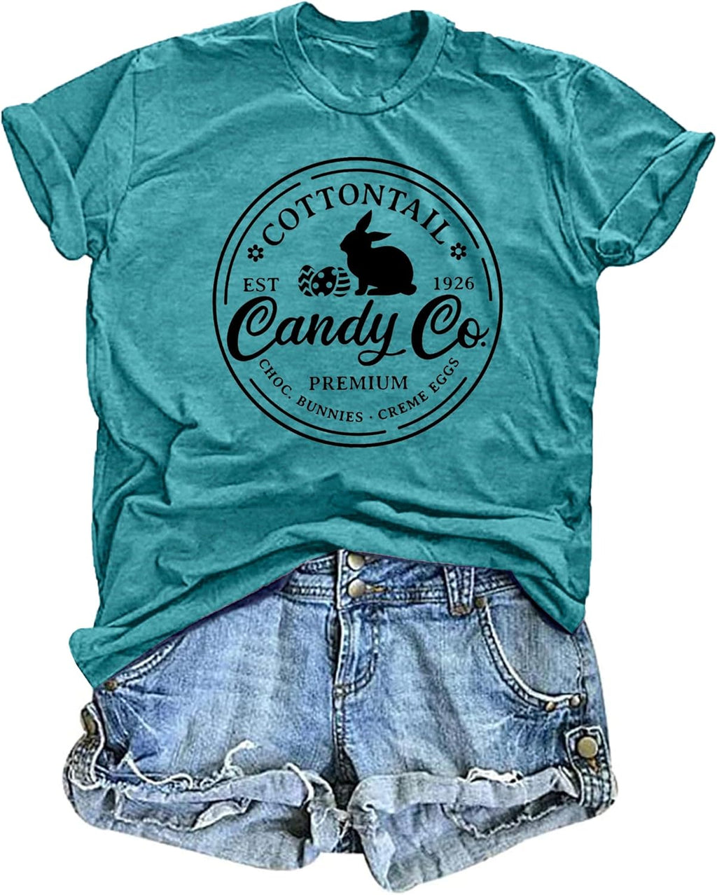 Women Happy Easter T Shirt Cute Easter Letter Graphic Tee Easter Day Casual Tops