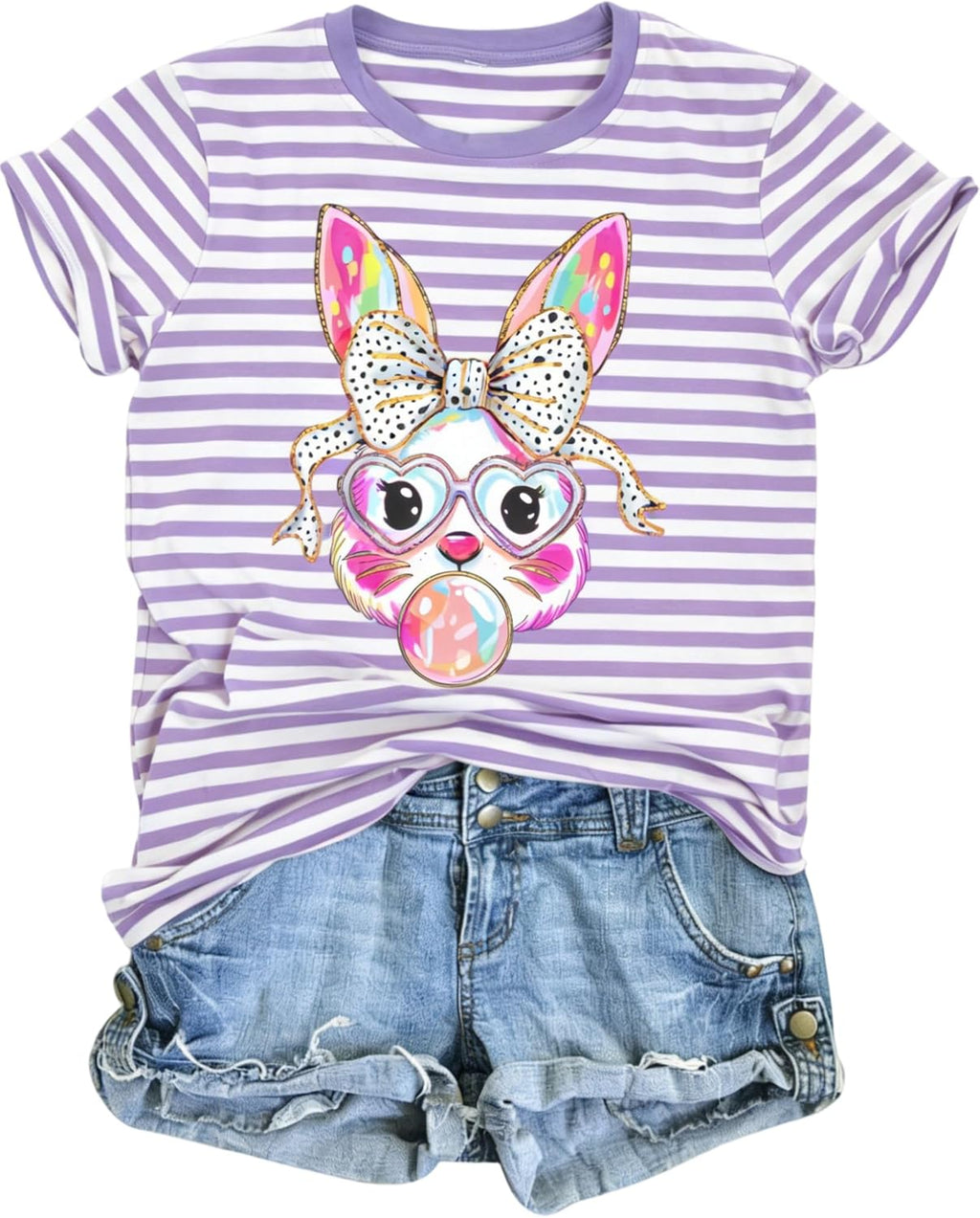 KIDDAD Easter Shirts for Women: Happy Easter Shirts Bunny Shirt Cute Rabbit Graphic Tshirt Casual Short Sleeve Tee Tops