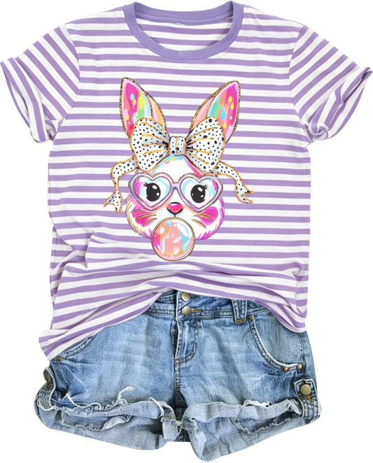 KIDDAD Easter Shirts for Women: Happy Easter Shirts Bunny Shirt Cute Rabbit Graphic Tshirt Casual Short Sleeve Tee Tops