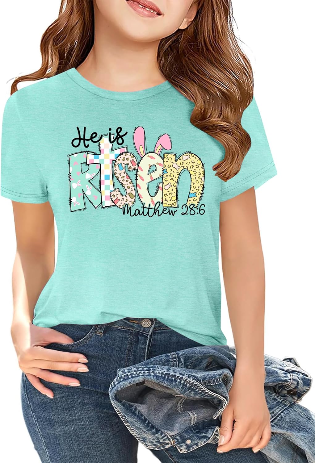 Boys Easter Shirt: Kids He is Risen T Shirt Christian Religious Short Sleeve Tees 5-12y