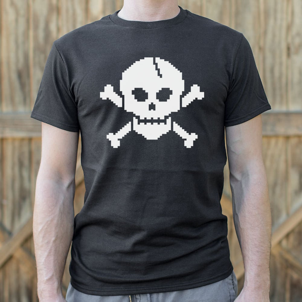 8-Bit Skull and Crossbones Pixel Art
