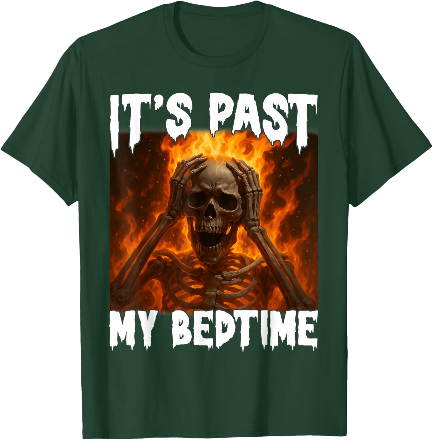 Funny Skeleton Meme Flames Ironic Tired Ades.shirt