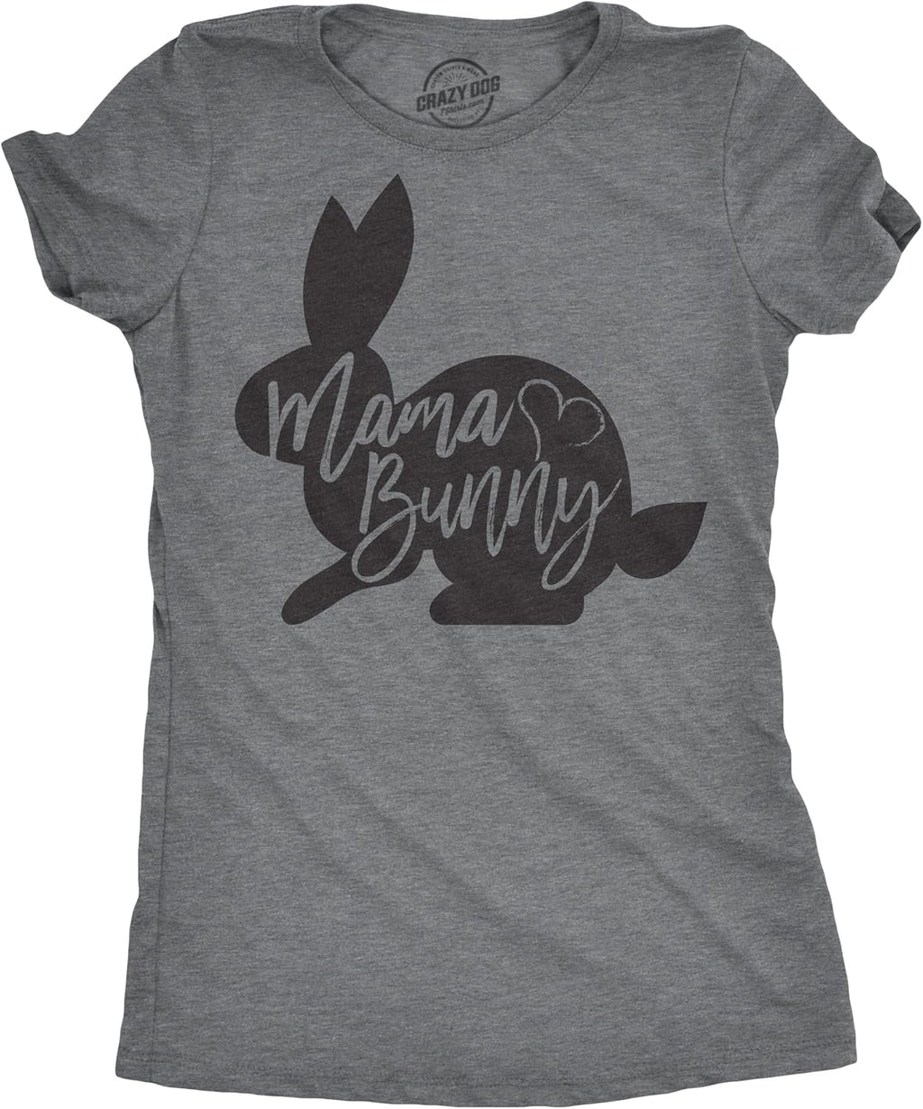 Crazy Dog T-Shirts Womens Mama Bunny T Shirt Cute Adorable Easter Gift Faith Tee for Ladies