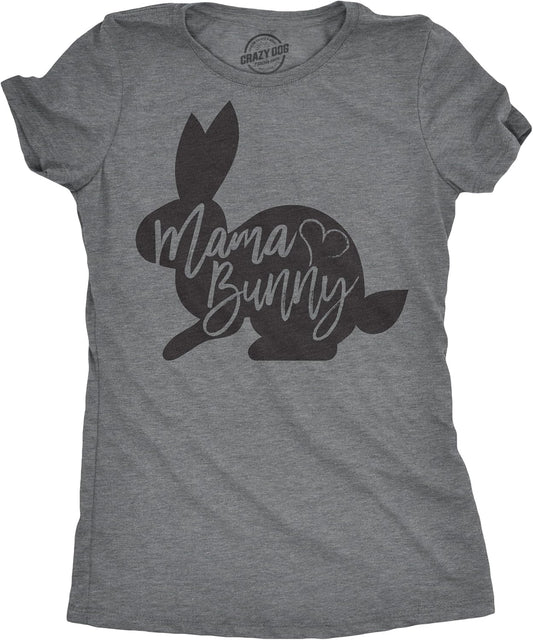 Crazy Dog T-Shirts Womens Mama Bunny T Shirt Cute Adorable Easter Gift Faith Tee for Ladies