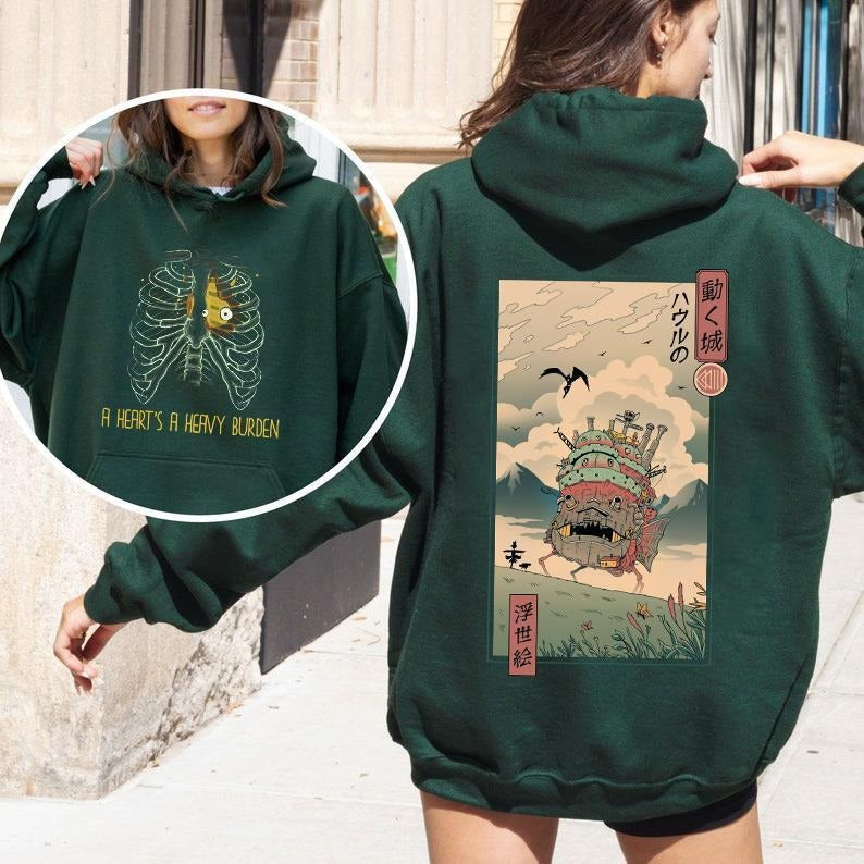 Heart'S Heavy Burden Heavy Burden Howls Moving Castle Shirt Horror Movie Shirt T-Shirts