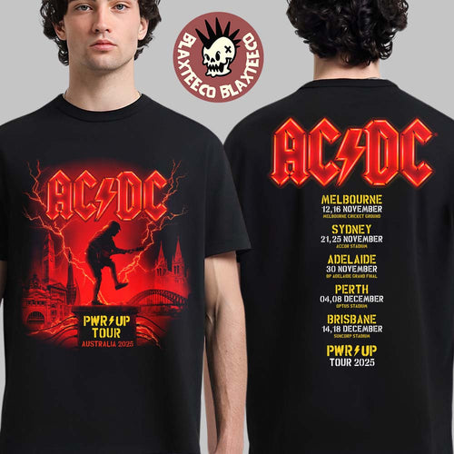 ACDC PWR Up Tour Australia 2025 City Dates Online Exclusive T-Shirt