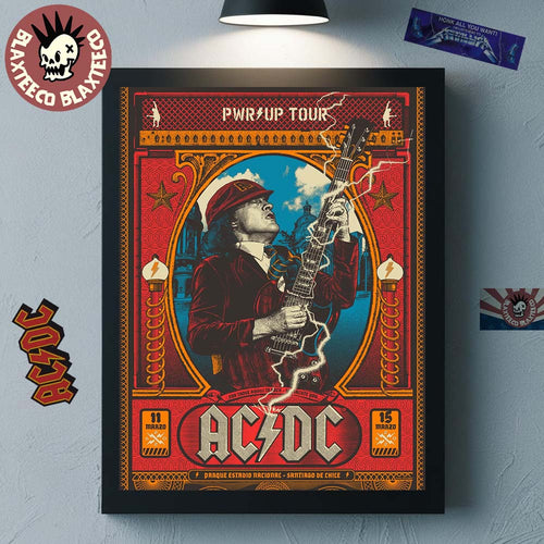 ACDC PWR Up Tour Chile 2026 Venue Poster At Parque Estadio Nacional Santiago De Chile On March 11 And 15 2026 Poster Canvas
